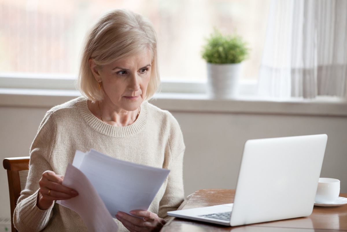 Older woman in front of a laptop