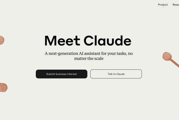 Screenshot of the Claude homepage