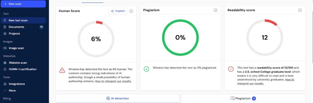 ai content detection assessment